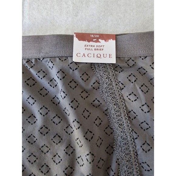 Cacique Panties Womens Gray Full Leg Brief Panty Size 18 / 20 - Picture 2 of 8